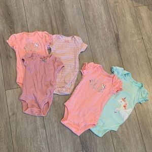 Carter’s Baby Girl Onesies Newborn 3 Pieces and 0-3 2 Pieces